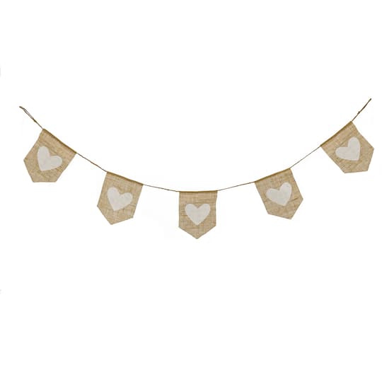 6Ft White Hearts Valentine's Day Jute Garland By National Tree Company in Natural | 6 ft | Michaels®